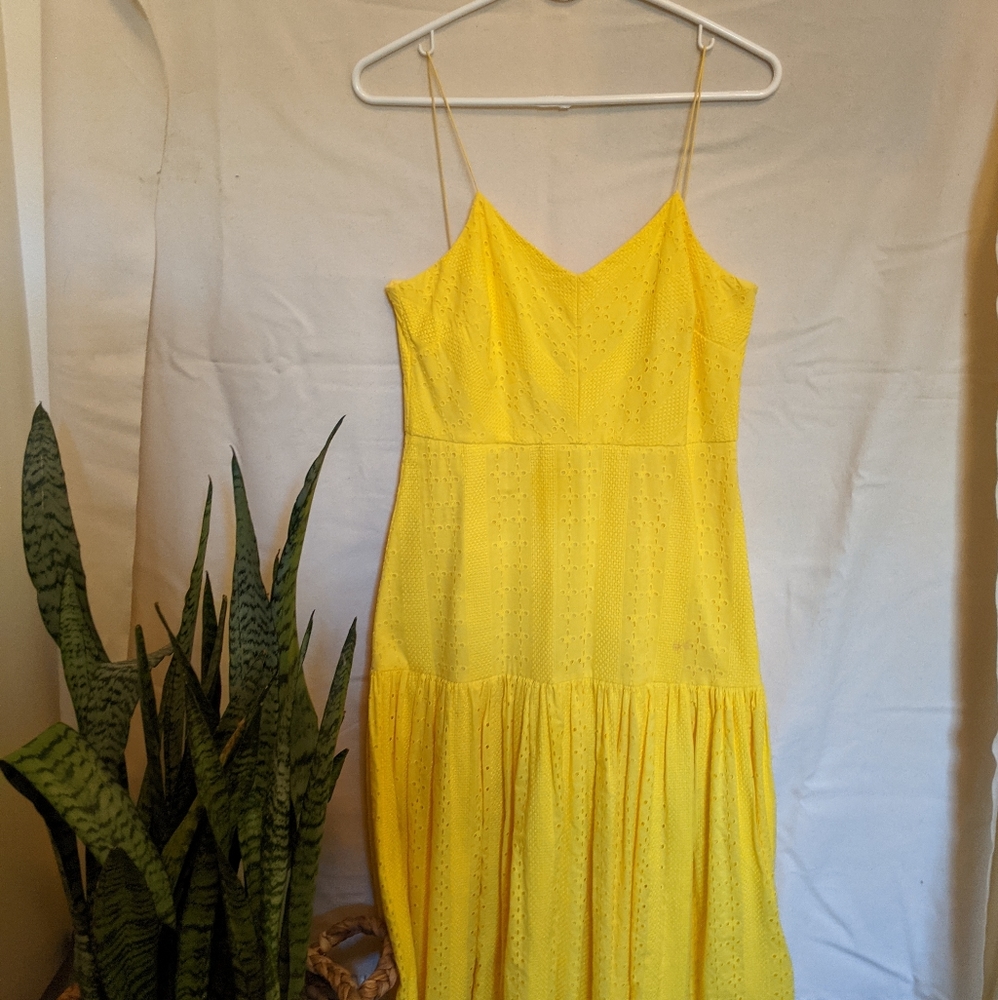 J Crew Mid Length Ruffle Dress